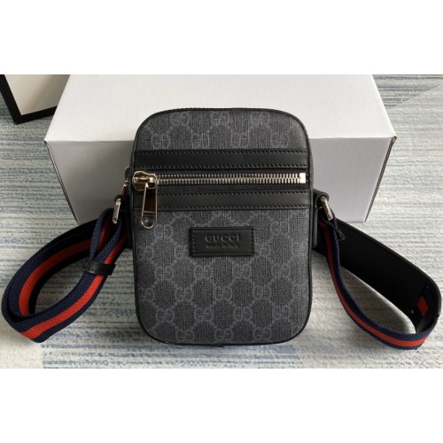 Gucci Black messenger bag in Black grey Supreme canvas