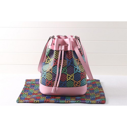 Gucci Psychedelic bucket bag in Psychedelic Supreme canvas With Pink Leather