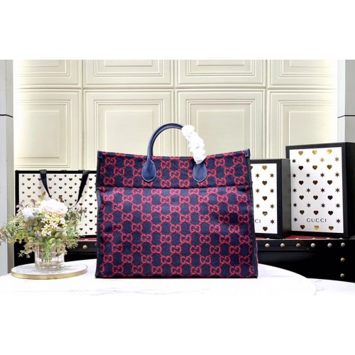 Gucci wool tote Bags in Blue and red wool