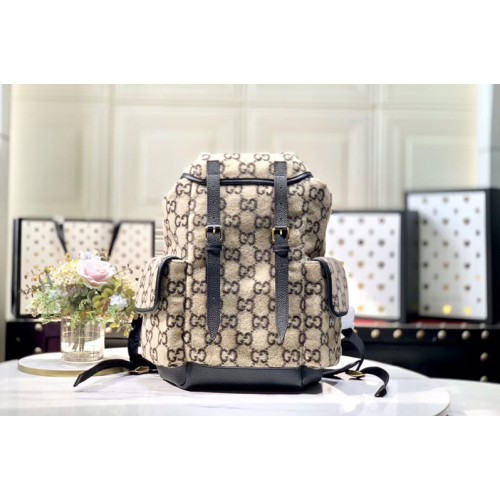 Gucci Small wool backpack in Beige and ebony wool