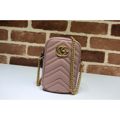 Gucci Marmont mini bag in Pink matelasse chevron leather