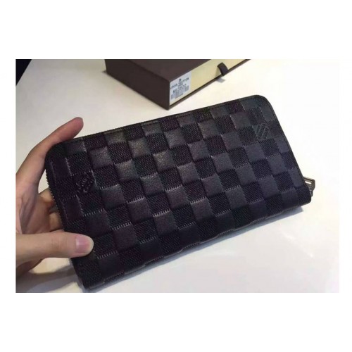 Louis Vuitton N60002 Zippy Organizer Wallet in Black Damier Infini Leather