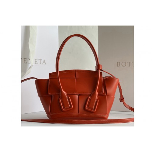 Bottega Veneta BV Mini Arco Top-handle Bag In Red Calfskin Leather