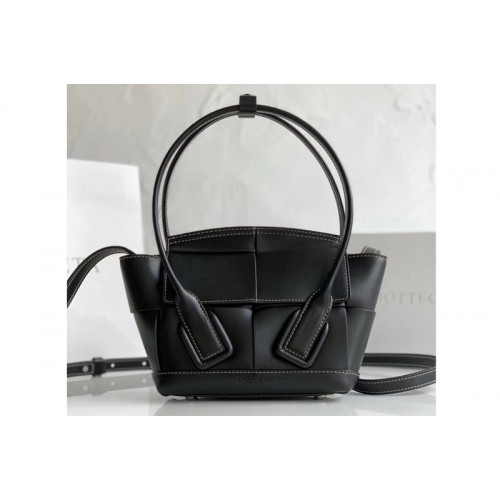 Bottega Veneta BV Mini Arco Top-handle Bag In Black Calfskin Leather
