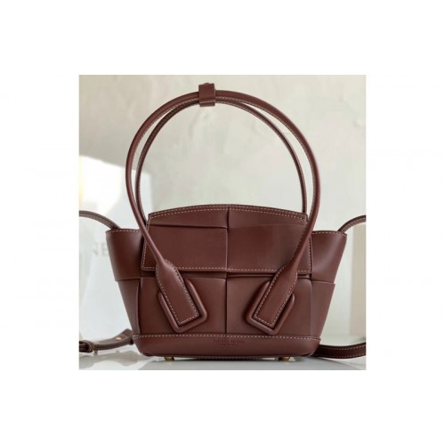 Bottega Veneta BV Mini Arco Top-handle Bag In Bordeaux Calfskin Leather