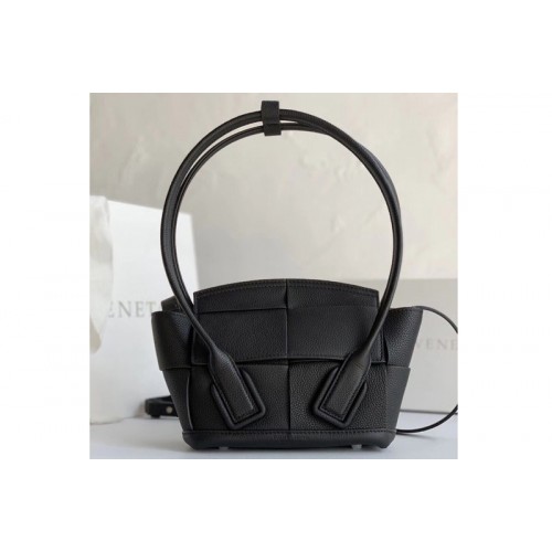 Bottega Veneta BV Mini Arco Top-handle Bag In Black Calfskin Leather