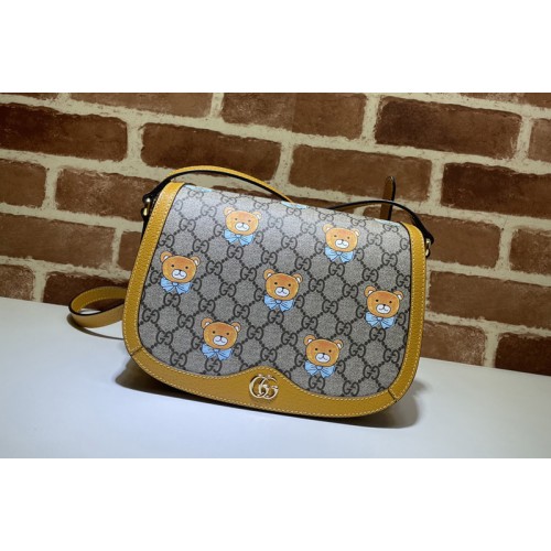 Gucci Ophidia small shoulder bag in Beige ebony Supreme canvas