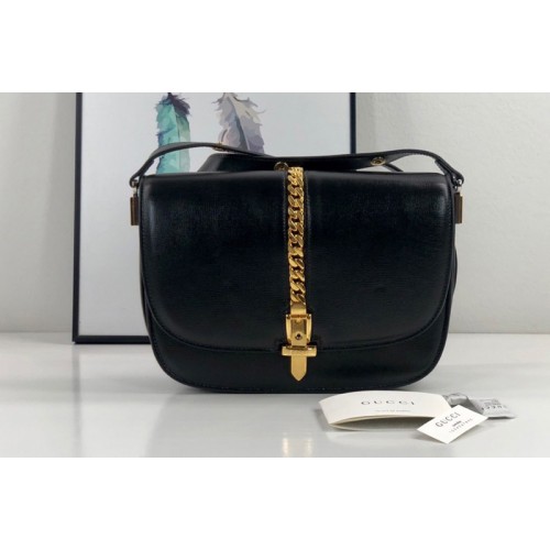 Gucci Sylvie 1969 small shoulder bag in Black Leather