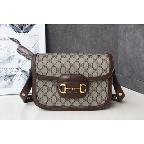 Gucci 1955 Horsebit shoulder bag in Supreme canvas and Brown Leather