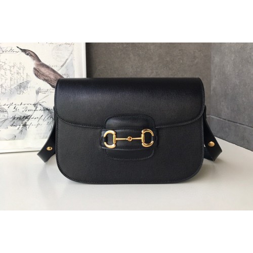 Gucci 1955 Horsebit shoulder bag in Black textured leather