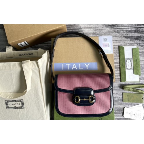 Gucci Horsebit 1955 small bag in Pink corduroy Gucci Horsebit 1955 small bag in Pink corduroy