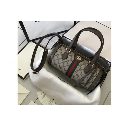Gucci Ophidia small Boston bag in Beige ebony Supreme canvas
