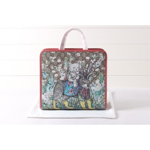 Gucci Childrens tote bag in Supreme Canvas With Pink Leather