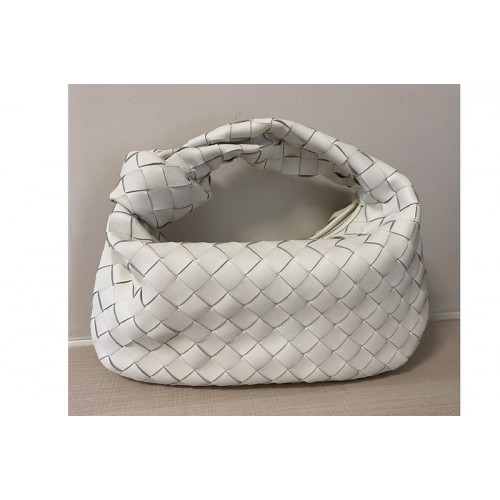 Bottega Veneta Mini BV Jodie hobo bag in White Lambskin Leather