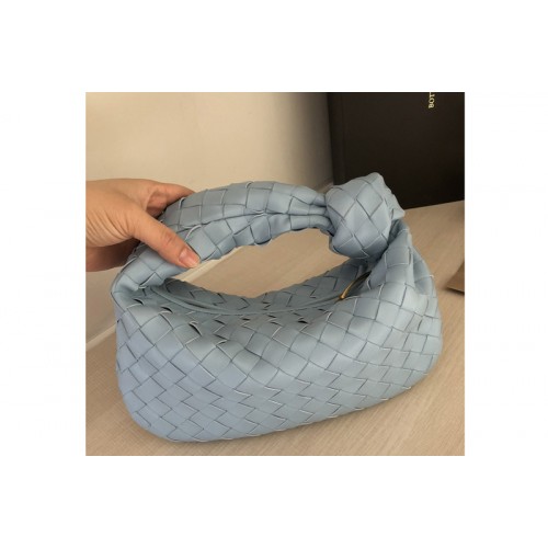 Bottega Veneta Mini BV Jodie hobo bag in Blue Lambskin Leather