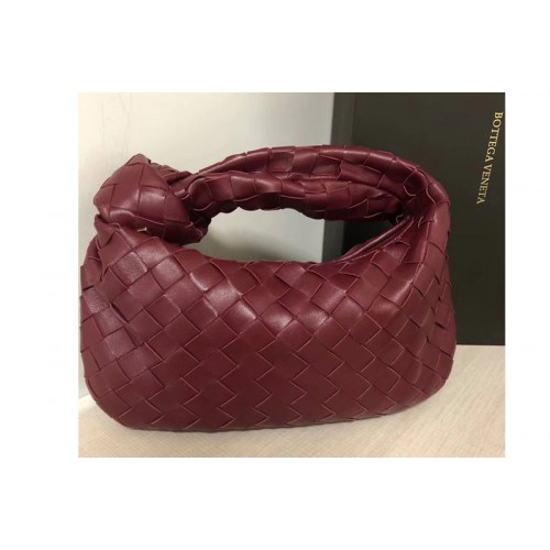 Bottega Veneta Mini BV Jodie hobo bag in Burgundy Lambskin Leather