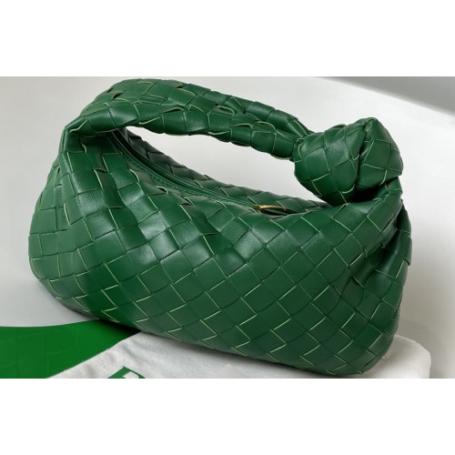 Bottega Veneta Mini Jodie Rounded hobo bag in Green Intrecciato leather