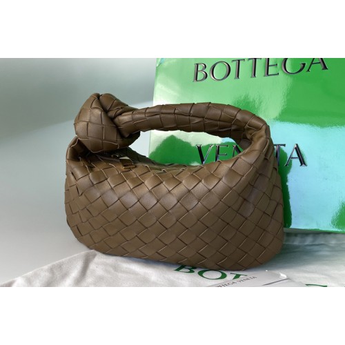 Bottega Veneta Mini Jodie Rounded hobo bag in Dark Coffee Intrecciato leather