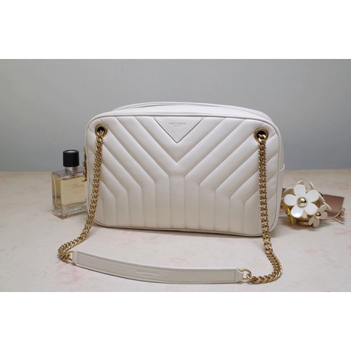 YSL JOAN CAMERA BAG IN White Y-QUILTED SMOOTH LEATHER