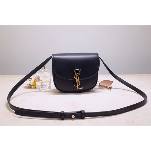 YSL Kaia Small Satchel Bag in Black Smooth Vintage Leather