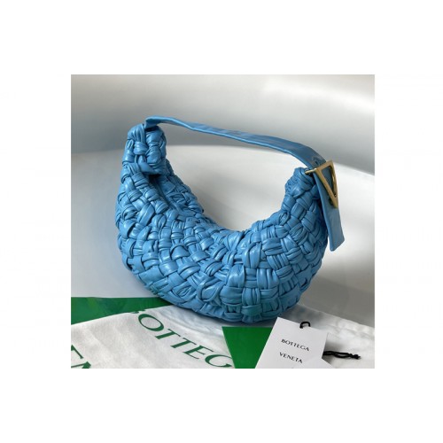 Bottega Veneta Banana Hobo bag in Light Blue handwoven Calfskin leather
