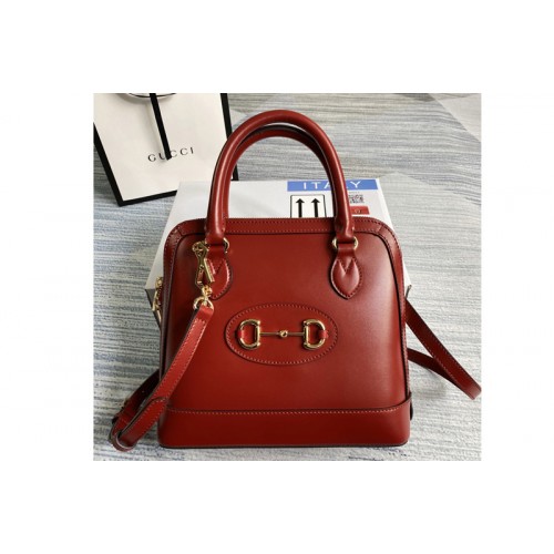 Gucci Horsebit 1955 small top handle bag in Red leather