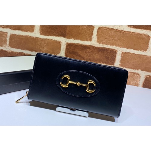 Gucci 1955 Horsebit zip around wallet in Black leather
