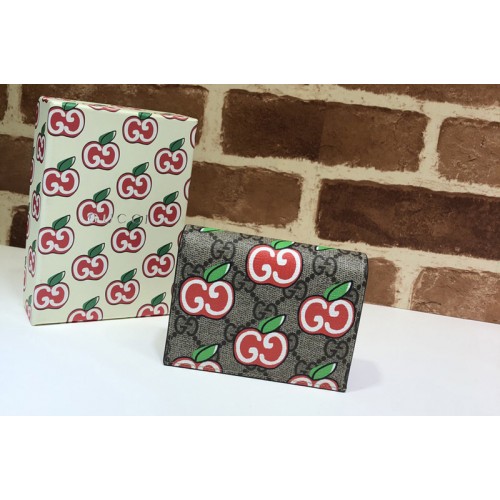 Gucci Card case wallet with apple print