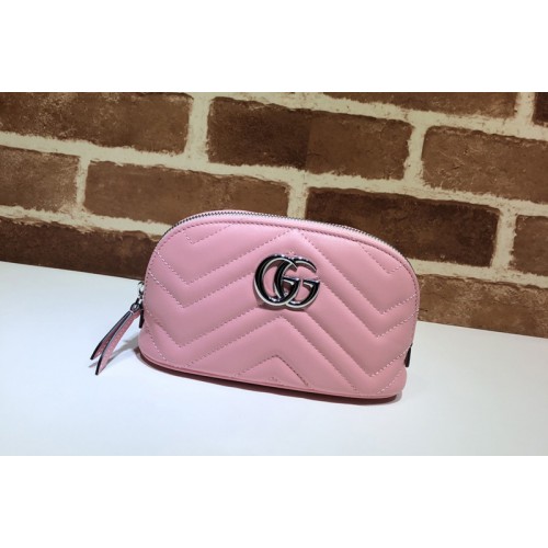 Gucci Marmont cosmetic case in Pink matelasse chevron leather