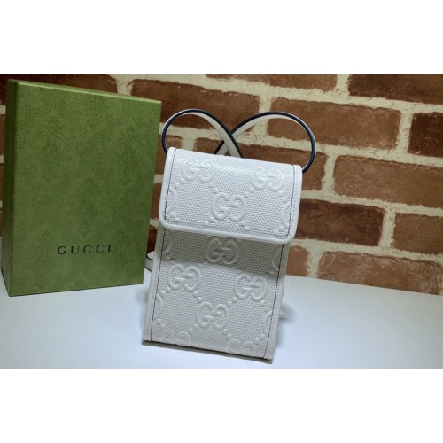 Gucci embossed mini bag in embossed White leather