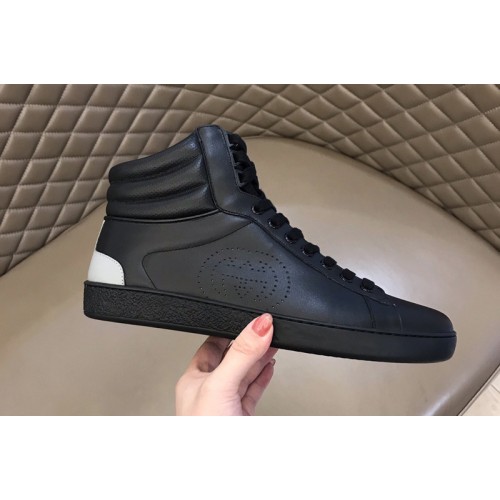 Gucci Mens high-top Ace sneaker in Black leather