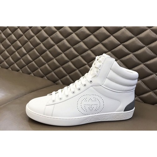 Gucci Mens high-top Ace sneaker in White leather