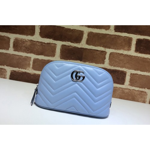 Gucci Marmont Cosmetic Case in Blue Leather