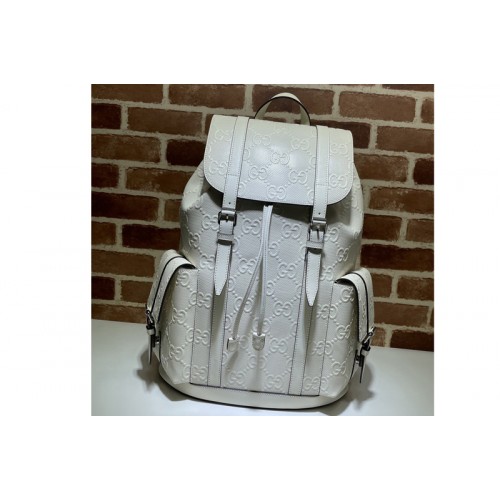 Gucci embossed backpack in White embossed leather