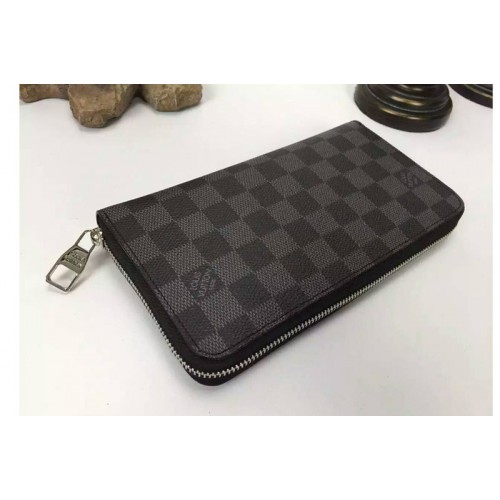 Louis Vuitton N63077 Zippy Organizer Wallet in Damier Graphite Canvas