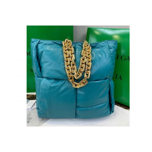 Bottega Veneta Chain Tote bag in Blue padded Intrecciato Calf leather