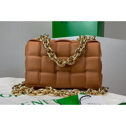 Bottega Veneta The Chain Cassette Cross-body bag in Brown Intrecciato leather