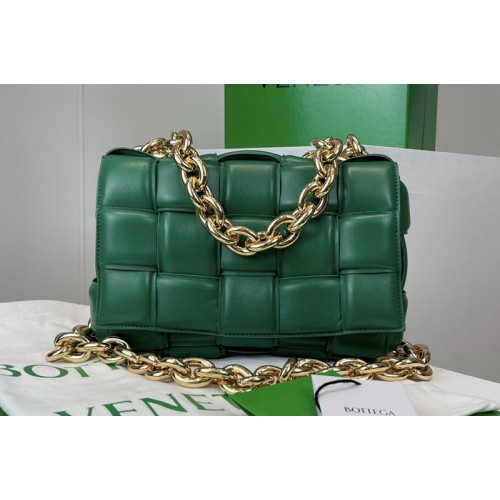 Bottega Veneta The Chain Cassette Cross-body bag in maxi Green Intrecciato Nappa leather