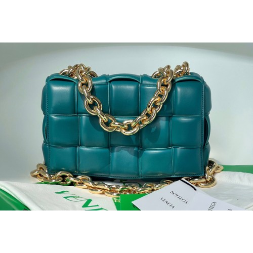 Bottega Veneta The Chain Cassette bag in Mallard Intrecciato Nappa leather With Gold Chain