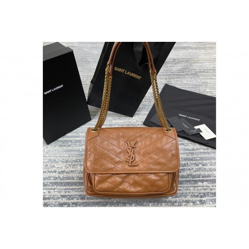 YSL NIKI MEDIUM Bag IN Tan VINTAGE CRINKLED LEATHER