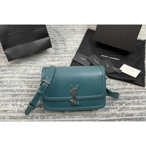 YSL SOLFERINO MEDIUM SATCHEL Bag IN Blue BOX LEATHER