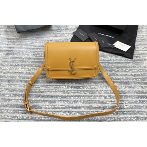 YSL SOLFERINO MEDIUM SATCHEL Bag IN Tan BOX LEATHER