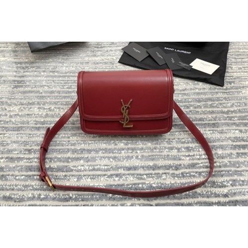 YSL SOLFERINO MEDIUM SATCHEL Bag IN Red BOX LEATHER