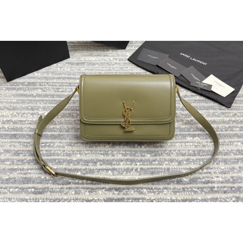 YSL SOLFERINO MEDIUM SATCHEL Bag IN Grey BOX LEATHER