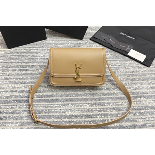 YSL SOLFERINO MEDIUM SATCHEL Bag IN Apricot BOX LEATHER