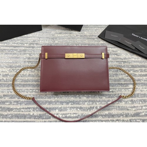 YSL NEW MANHATTAN POUCH IN Red BOX LEATHER