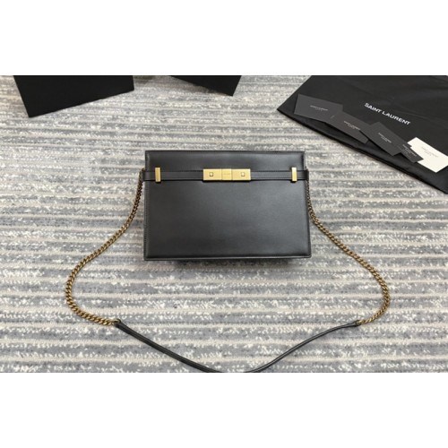 YSL NEW MANHATTAN POUCH IN Black BOX LEATHER