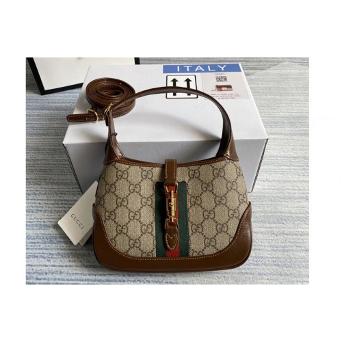 Gucci Jackie 1961 mini hobo bag in Beige ebony Supreme canvas Gucci Jackie 1961 mini hobo bag in Beige ebony Supreme canvas