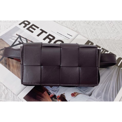 Bottega Veneta Cassette belt bag in Dark Coffee Intrecciato Nappa leather