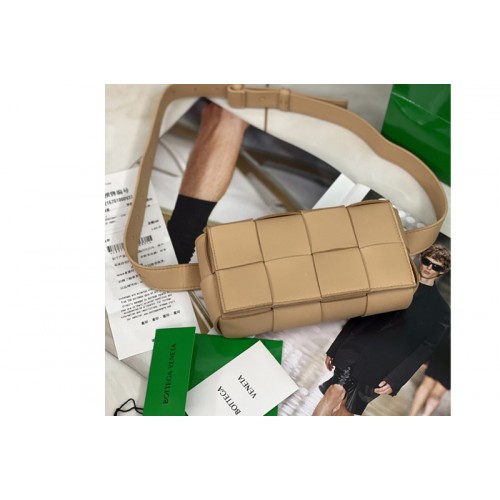 Bottega Veneta Cassette belt bag in Almond Intrecciato Nappa leather